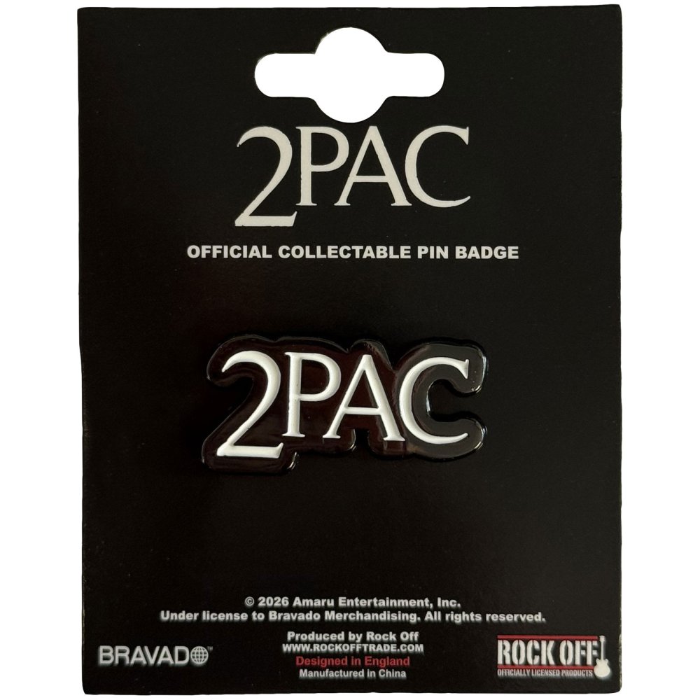 Tupac - Classic Logo Métal broche - Blanc/Noir